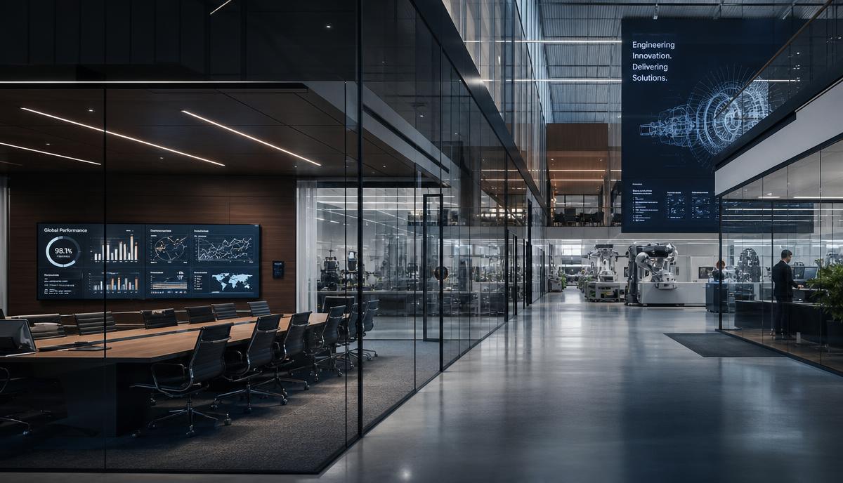 Modern B2B technology and solutions headquarters